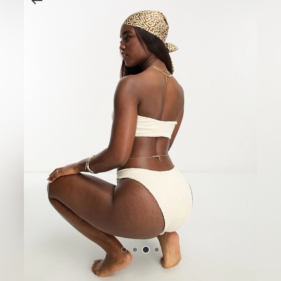 ASOS- Miss Selfridge Crinkle Cream Swim- ONE SIZE - Picture 6 of 8